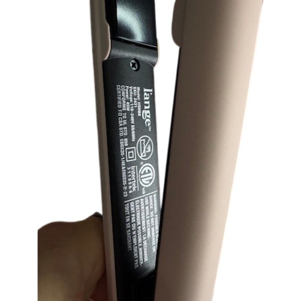 L'ange Le Ceramique 1-Pass Pink Titanium Flat Iron Hair Styler Model NWOT